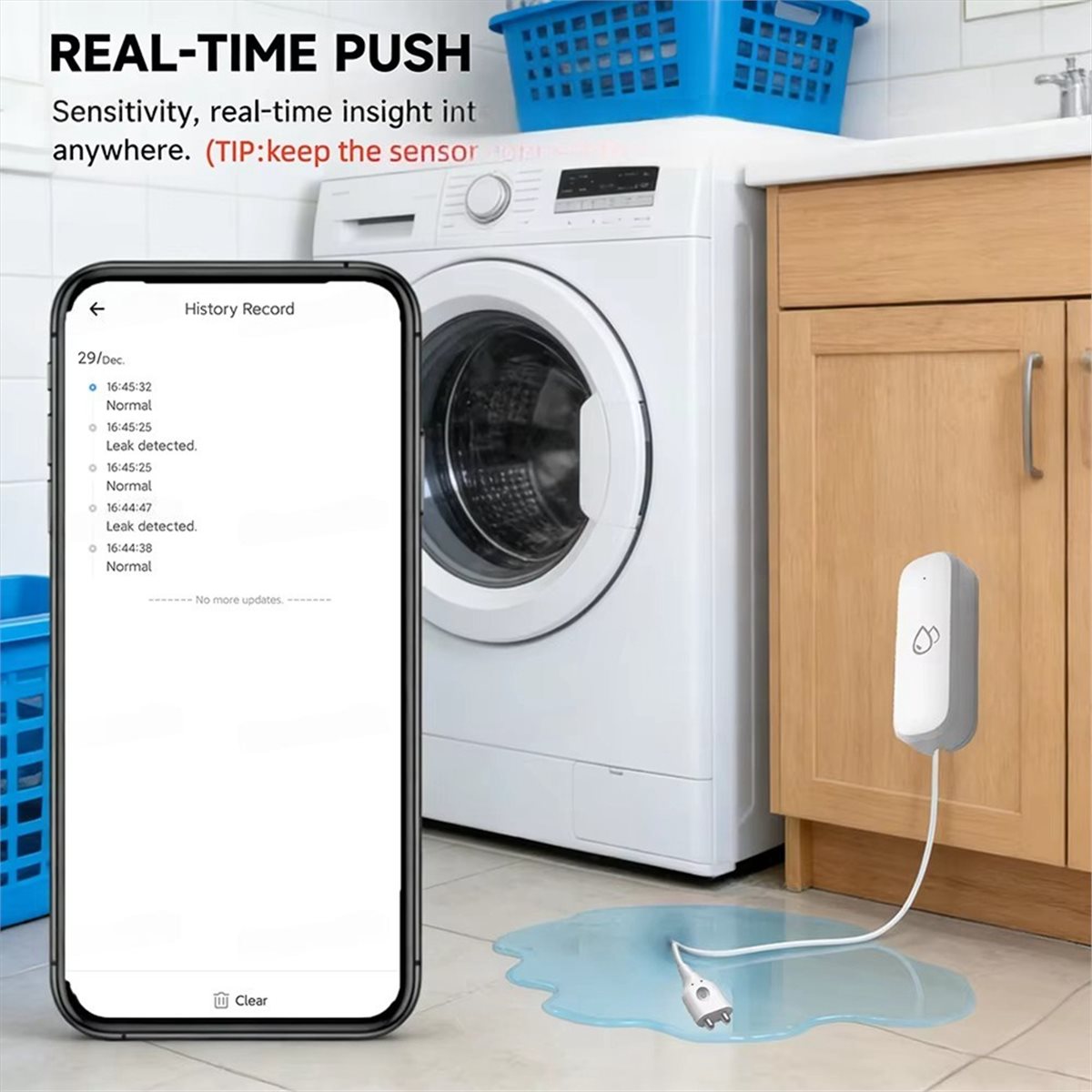 Smart Home Tuya - Sensore di perdite d'acqua compatibile ZigBee,