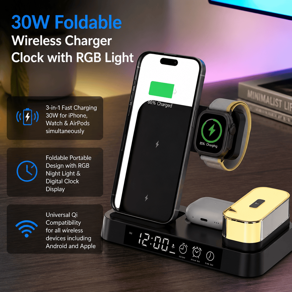 Caricatore Wireless Pieghevole - Smart Night Light recensione e prezzo